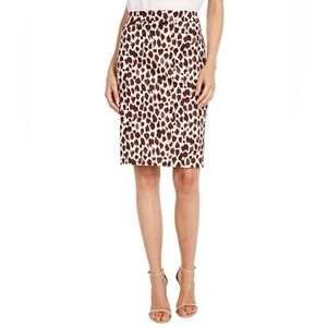 J.Crew Brown & Cream Giraffe Print Pencil Skirt Size 2